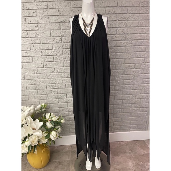 Michael Kors Dresses & Skirts - NWT Michael Kors Black Midi Dress with Handkerchief Hem